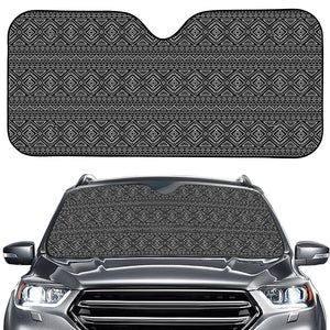 Black And White Navajo Tribal Print Car Windshield Sun Shade