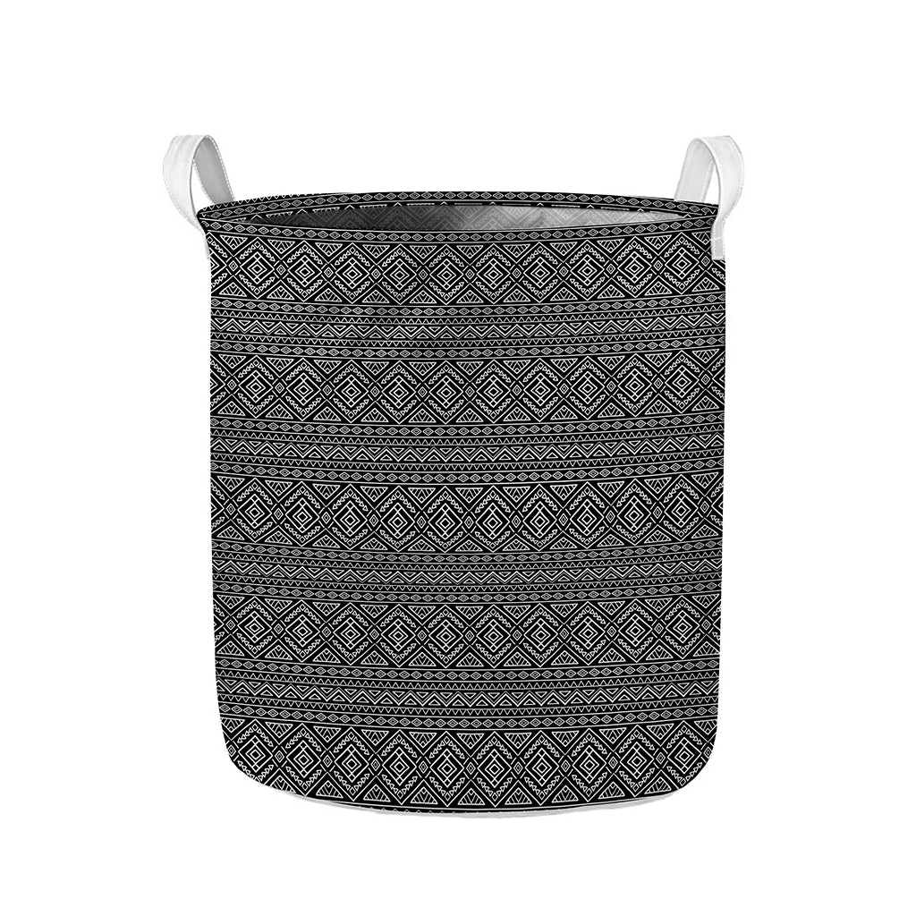 Black And White Navajo Tribal Print Collapsible Laundry Basket