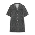 Black And White Navajo Tribal Print Cotton Hawaiian Shirt