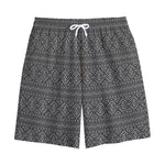 Black And White Navajo Tribal Print Cotton Shorts