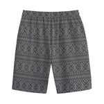 Black And White Navajo Tribal Print Cotton Shorts