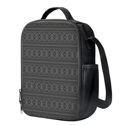 Black And White Navajo Tribal Print Crossbody Lunch Bag