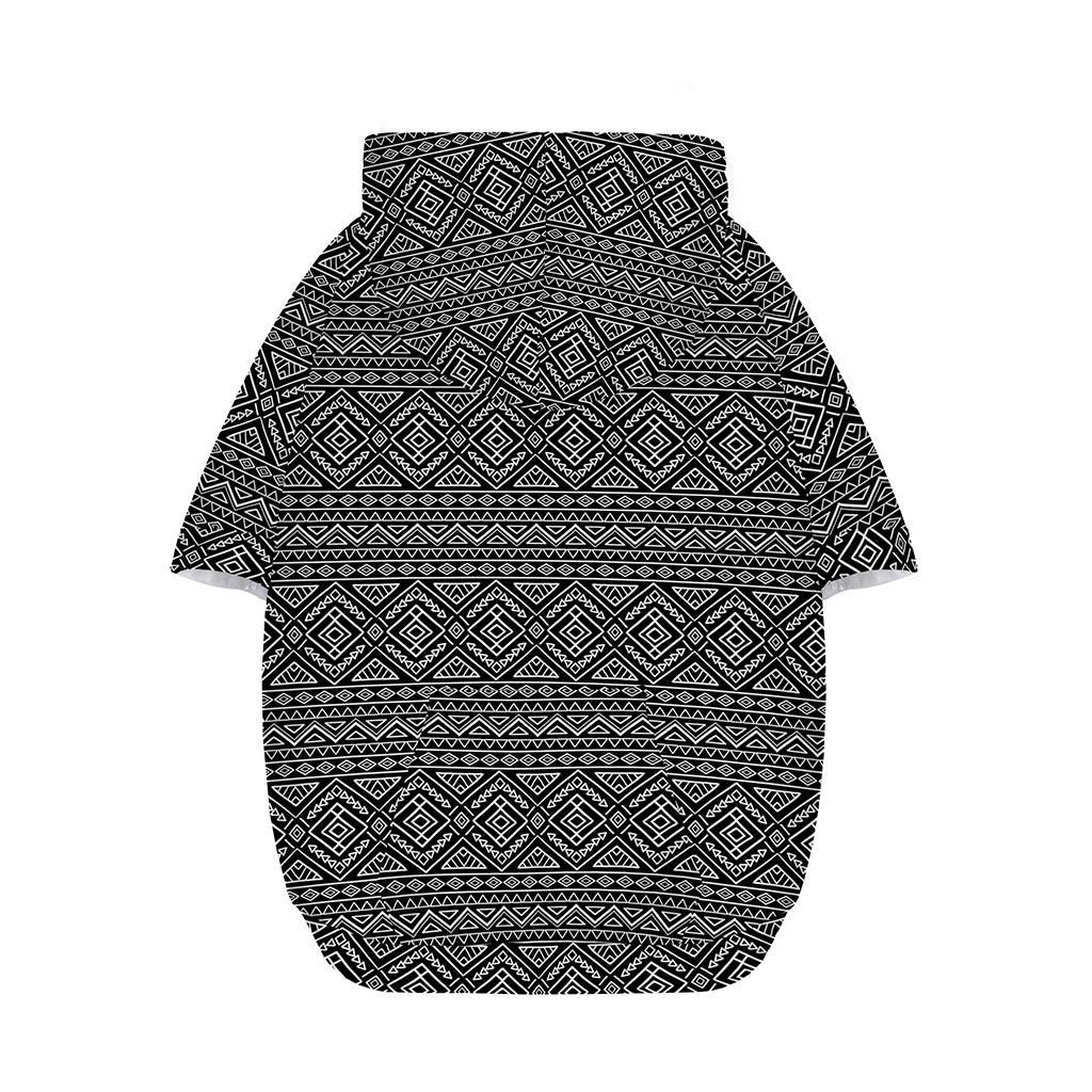 Black And White Navajo Tribal Print Dog Zip Up Hoodie