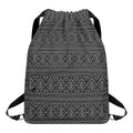 Black And White Navajo Tribal Print Drawstring Backpack