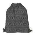 Black And White Navajo Tribal Print Drawstring Bag