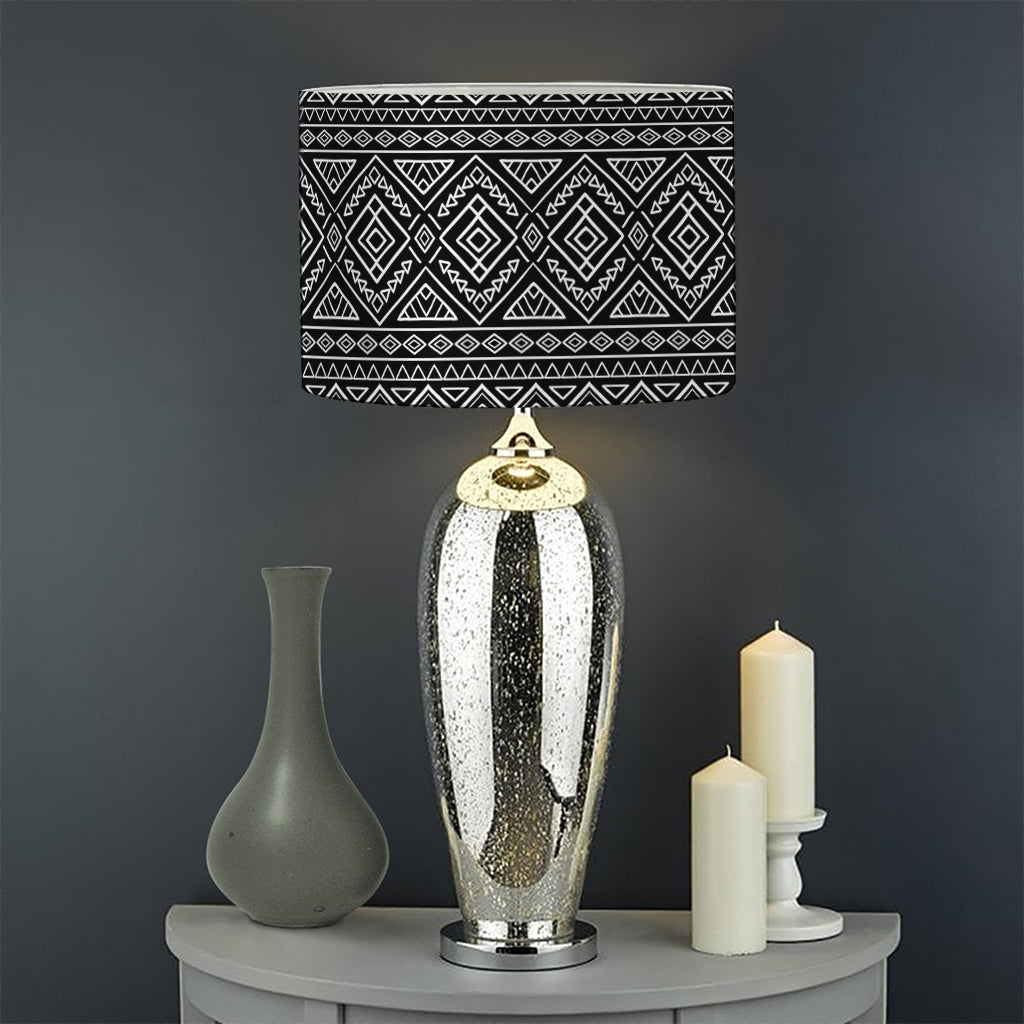 Black And White Navajo Tribal Print Drum Lamp Shade