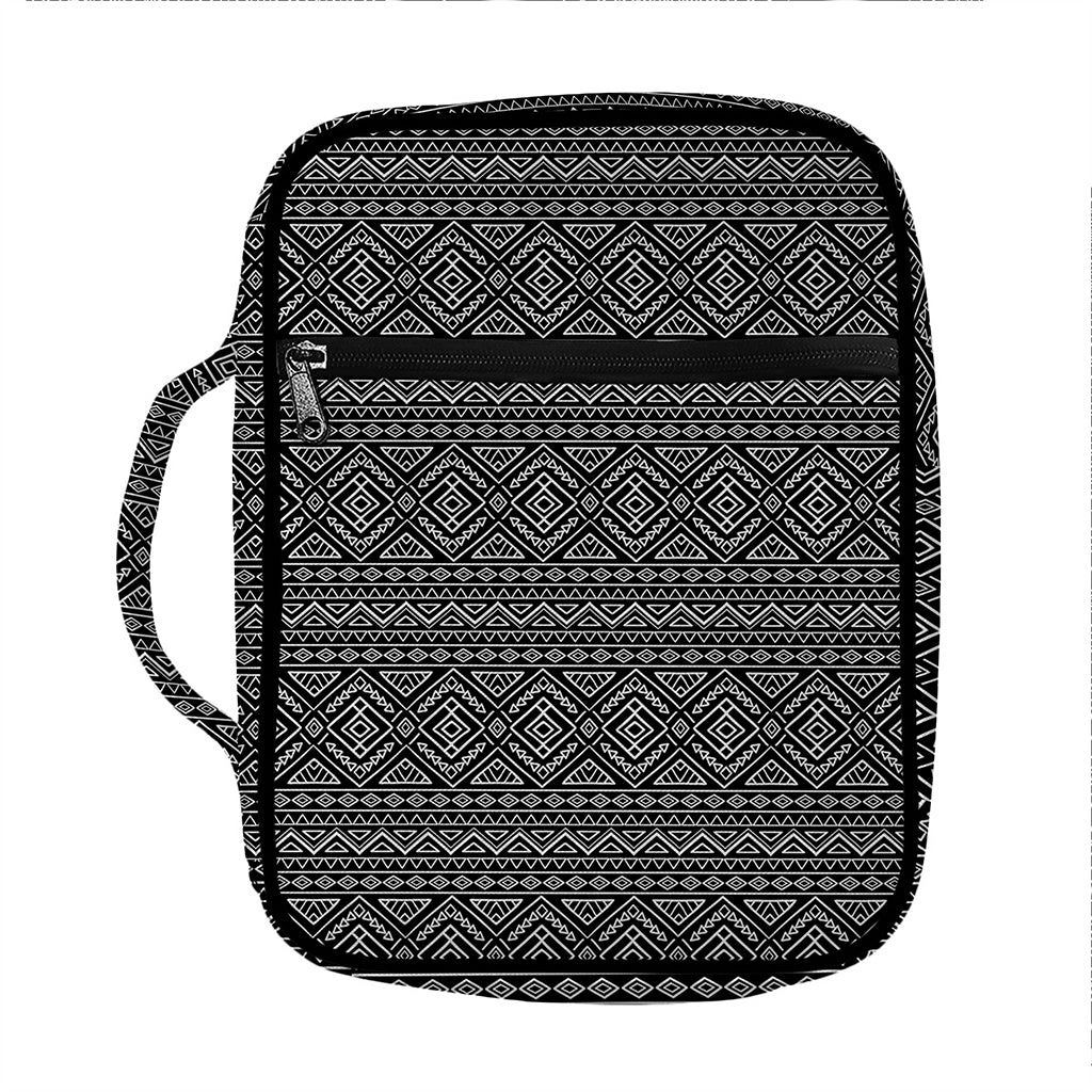 Black And White Navajo Tribal Print Front Pocket Bible Bag