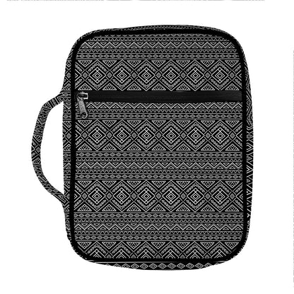 Black And White Navajo Tribal Print Front Pocket Bible Bag