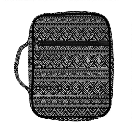 Black And White Navajo Tribal Print Front Pocket Bible Bag
