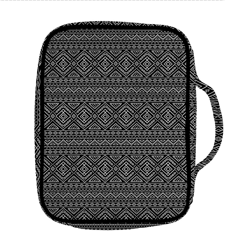 Black And White Navajo Tribal Print Front Pocket Bible Bag