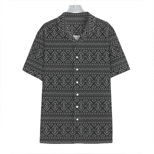 Black And White Navajo Tribal Print Hawaiian Shirt