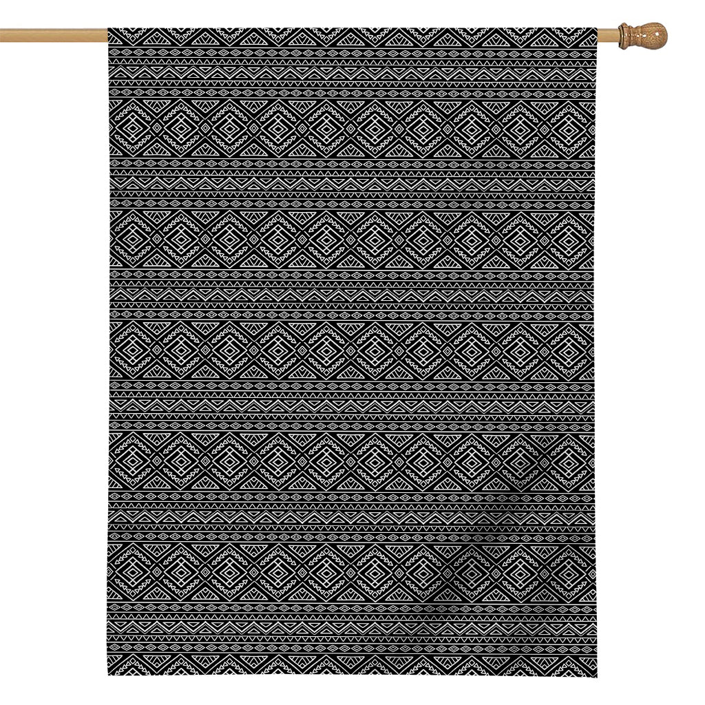 Black And White Navajo Tribal Print House Flag