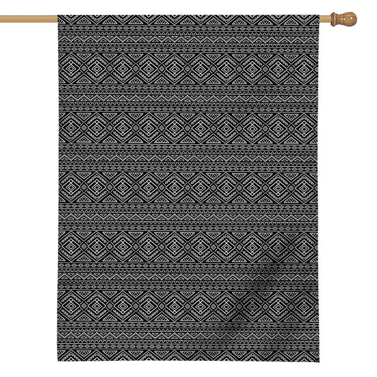 Black And White Navajo Tribal Print House Flag