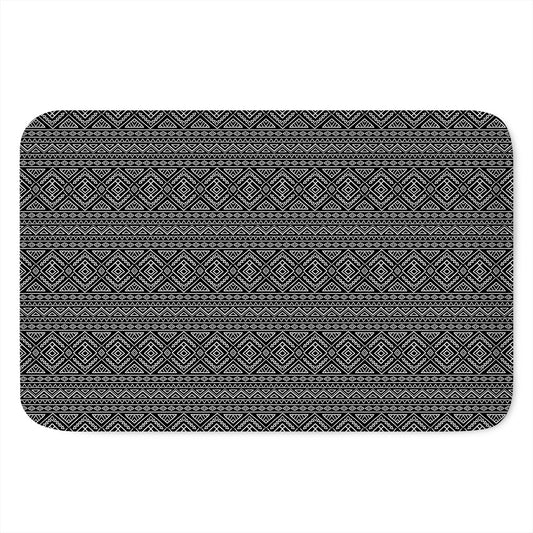 Black And White Navajo Tribal Print Indoor Door Mat