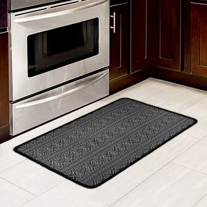 Black And White Navajo Tribal Print Kitchen Mat