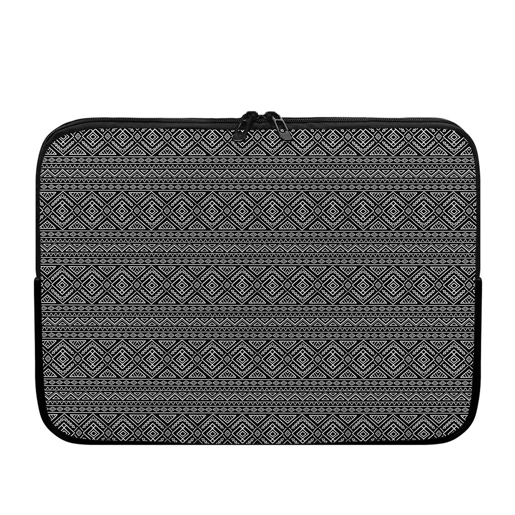 Black And White Navajo Tribal Print Laptop Sleeve
