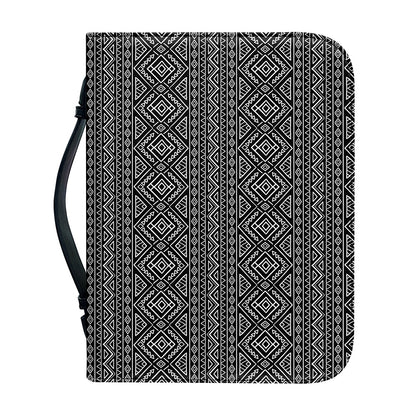 Black And White Navajo Tribal Print Leather Bible Cover