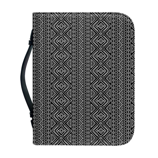 Black And White Navajo Tribal Print Leather Bible Cover