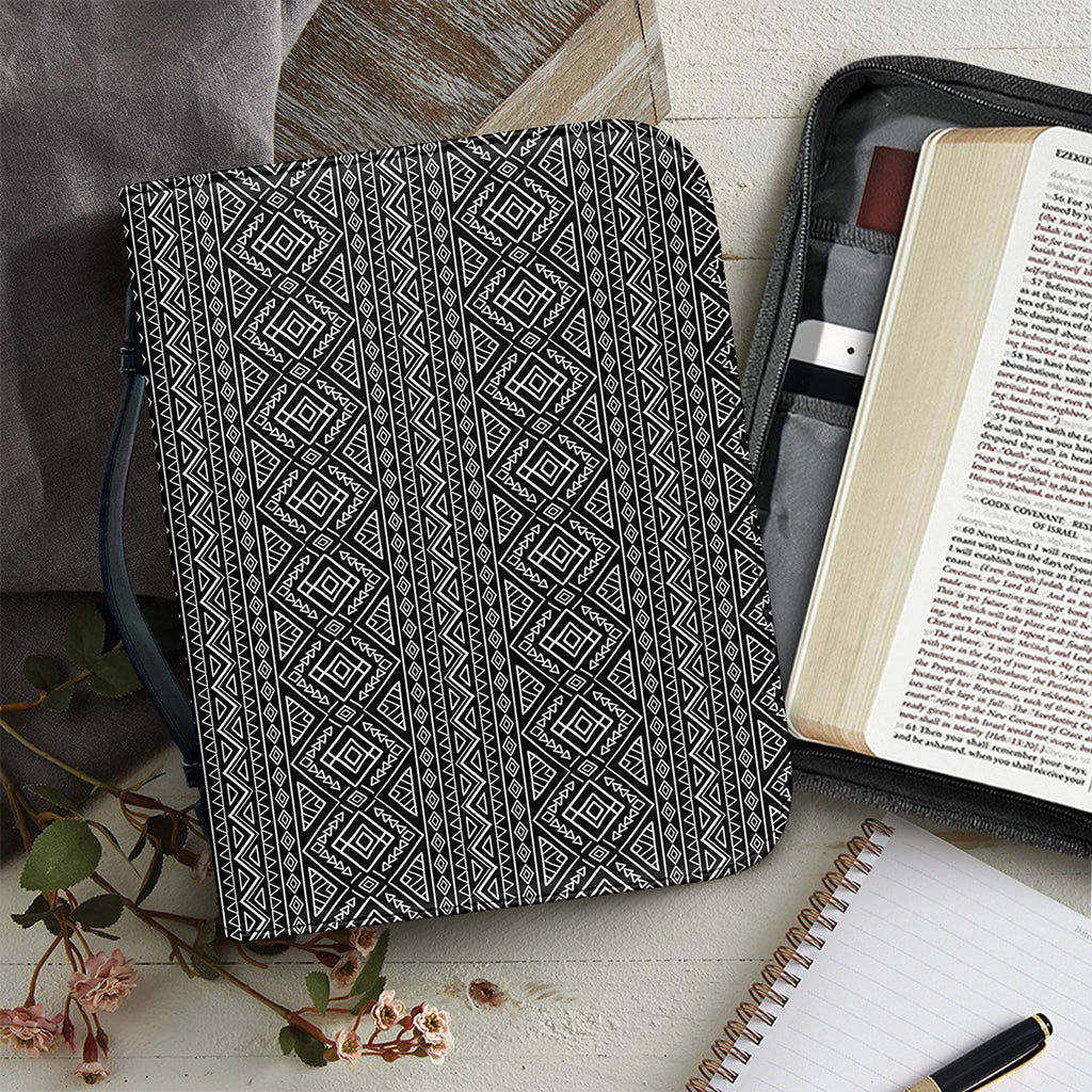 Black And White Navajo Tribal Print Leather Bible Cover