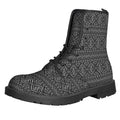 Black And White Navajo Tribal Print Lace-Up Boots