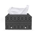 Black And White Navajo Tribal Print Leather Tissue Box Cover