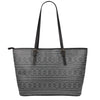 Black And White Navajo Tribal Print Leather Tote Bag