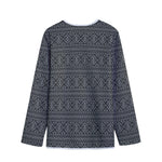 Black And White Navajo Tribal Print Long Sleeve Short Coat