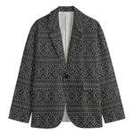 Black And White Navajo Tribal Print Men's Blazer