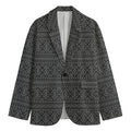 Black And White Navajo Tribal Print Men's Cotton Blazer