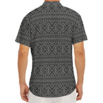 Black And White Navajo Tribal Print Men's Deep V-Neck Shirt