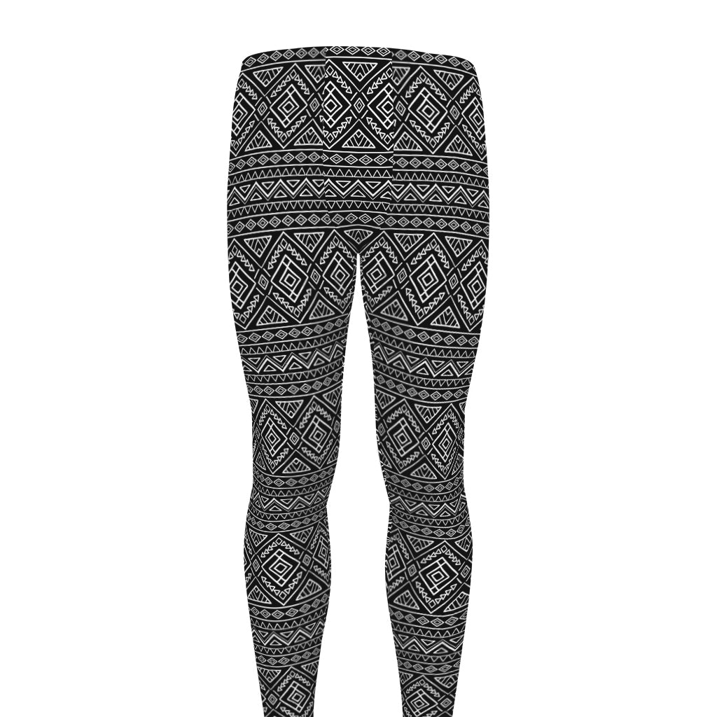 Black And White Navajo Tribal Print Men's leggings