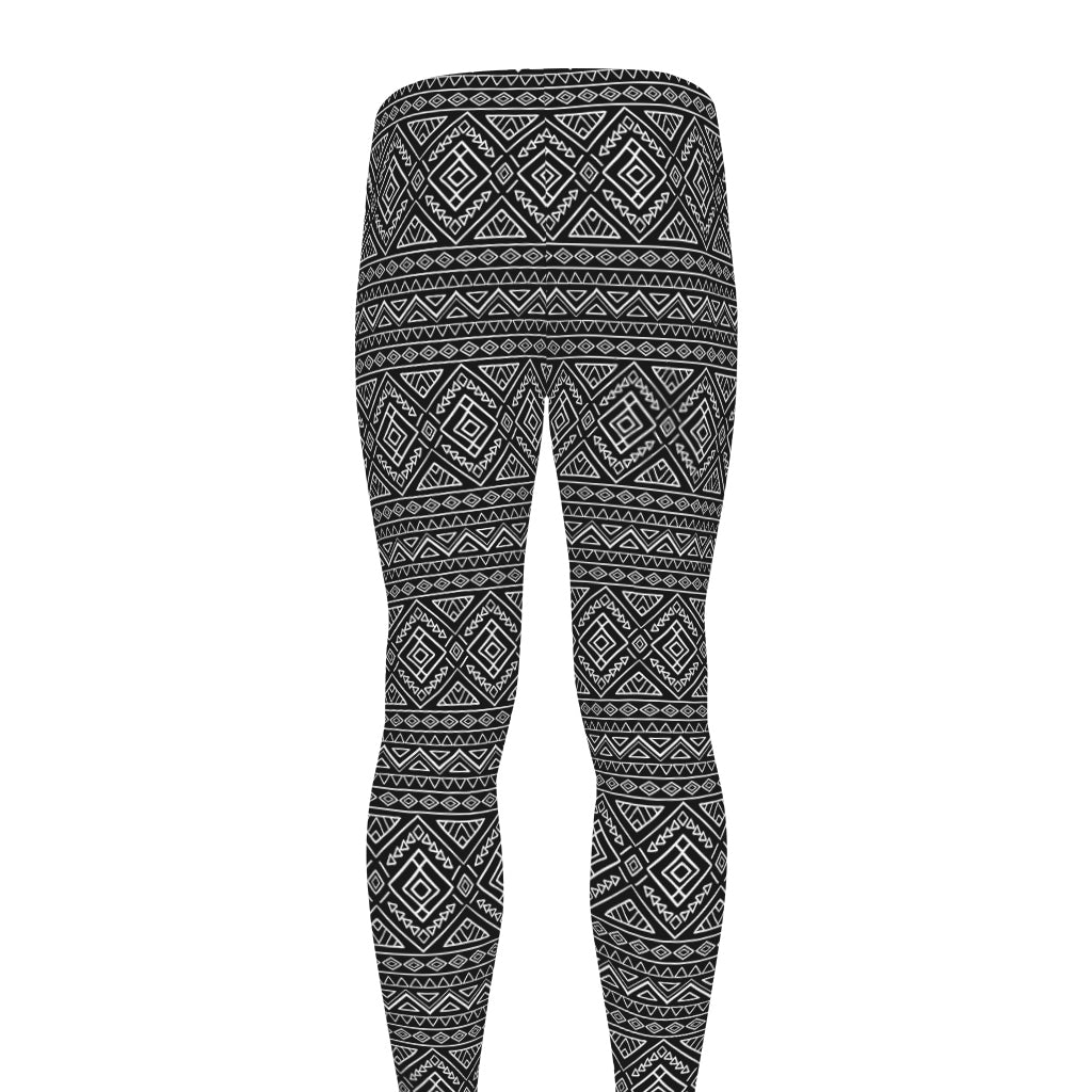 Black And White Navajo Tribal Print Men's leggings