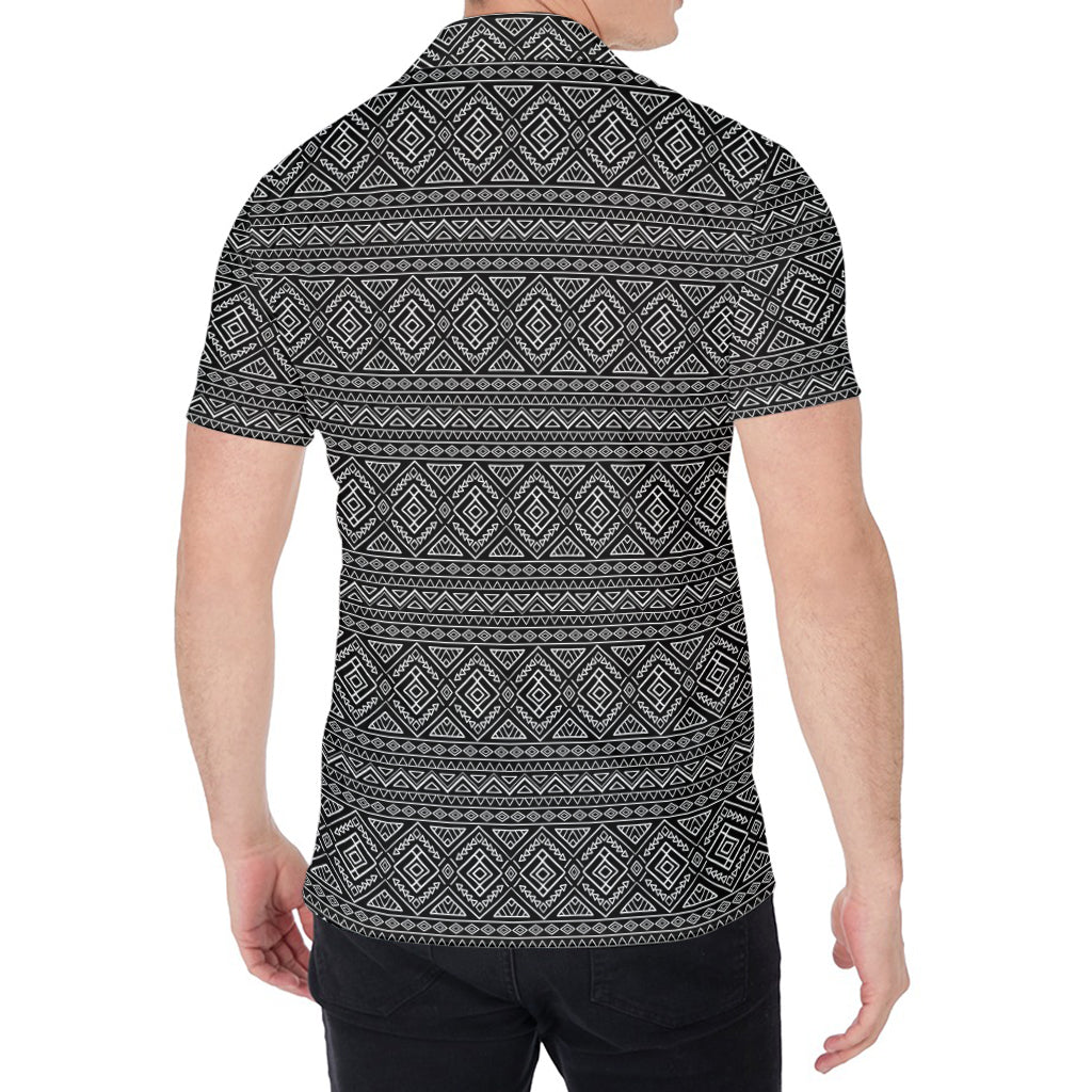 Black And White Navajo Tribal Print Men's Shirt