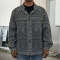 Black And White Navajo Tribal Print Men's Shirt Jacket
