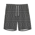Black And White Navajo Tribal Print Men's Athletic Shorts