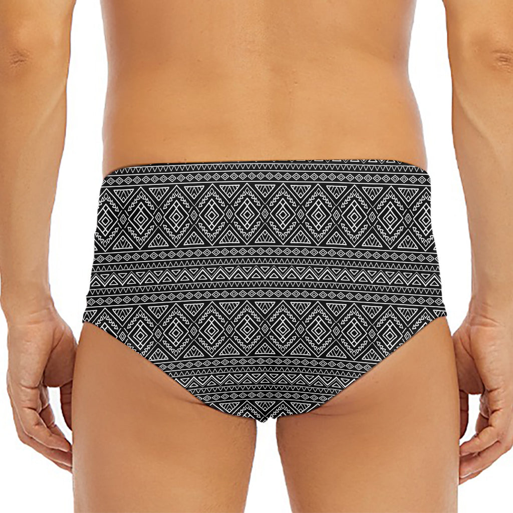 Black And White Navajo Tribal Print Men's Triangle Swim Briefs
