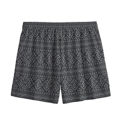 Black And White Navajo Tribal Print Mesh Shorts