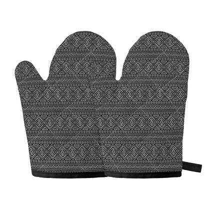 Black And White Navajo Tribal Print Oven Mitts