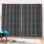 Black And White Navajo Tribal Print Pencil Pleat Curtains