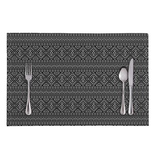 Black And White Navajo Tribal Print Placemat