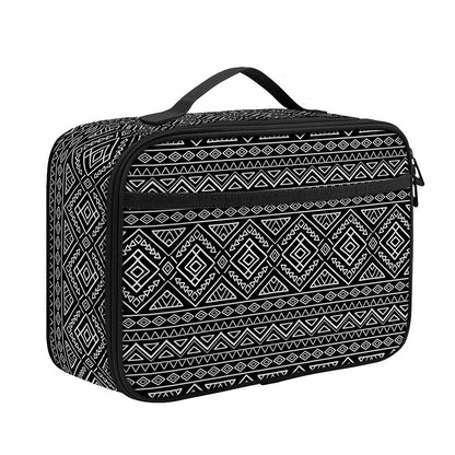 Black And White Navajo Tribal Print Portable Lunch Bag