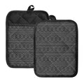 Black And White Navajo Tribal Print Pot Holders With Pocket
