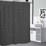 Black And White Navajo Tribal Print Premium Shower Curtain