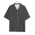 Black And White Navajo Tribal Print Rayon Hawaiian Shirt