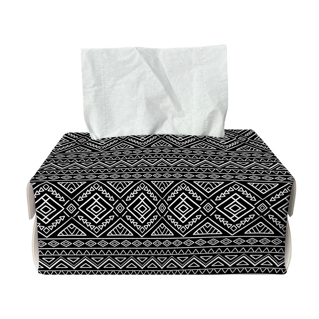 Black And White Navajo Tribal Print Rectangle Tissue Box Cover