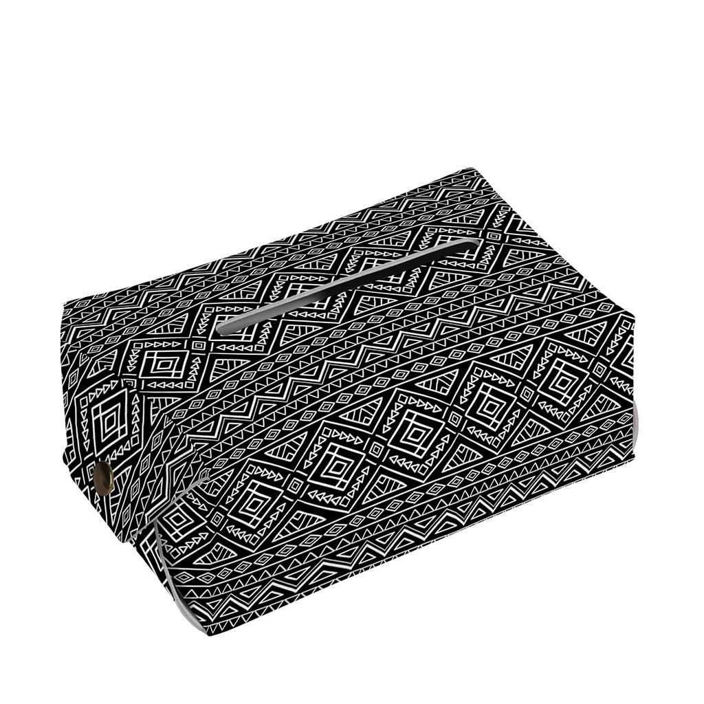 Black And White Navajo Tribal Print Rectangle Tissue Box Cover
