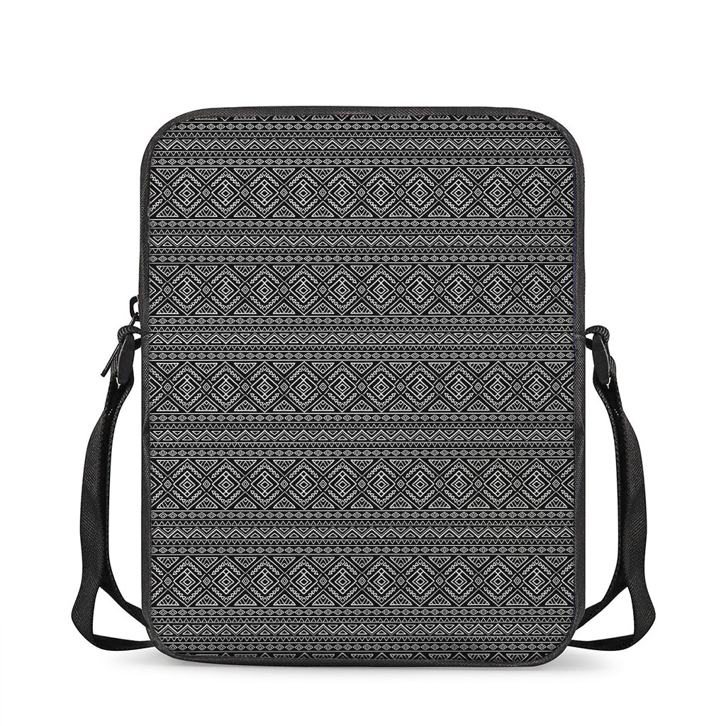 Black And White Navajo Tribal Print Rectangular Crossbody Bag