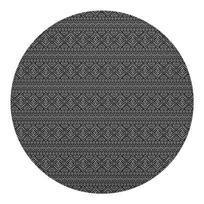 Black And White Navajo Tribal Print Round Blanket