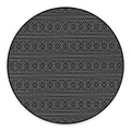 Black And White Navajo Tribal Print Round Floor Mat