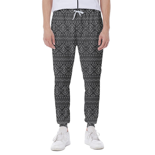 Black And White Navajo Tribal Print Scuba Joggers